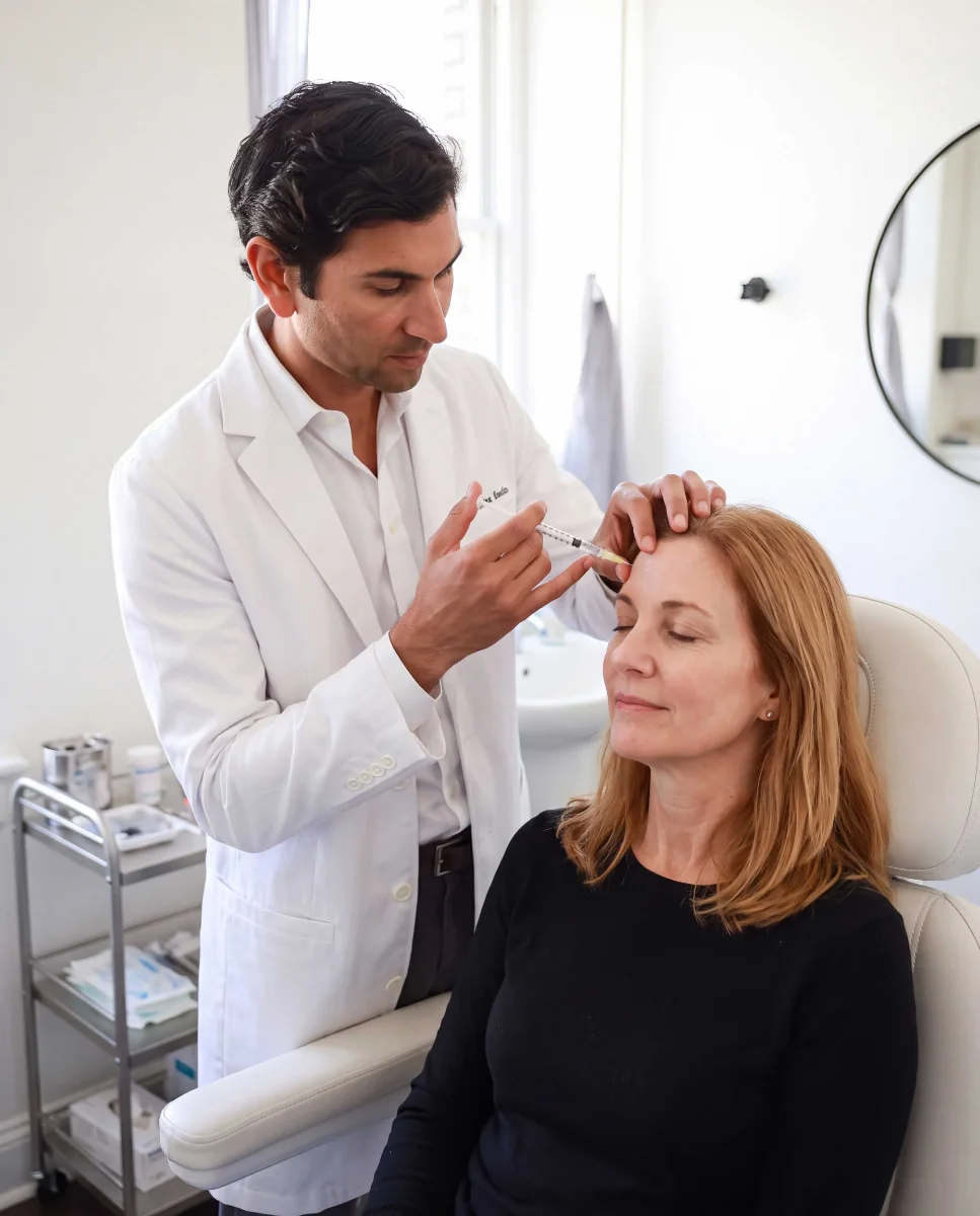 Dr. A administering therapeutic Botox in a calm clinical setting